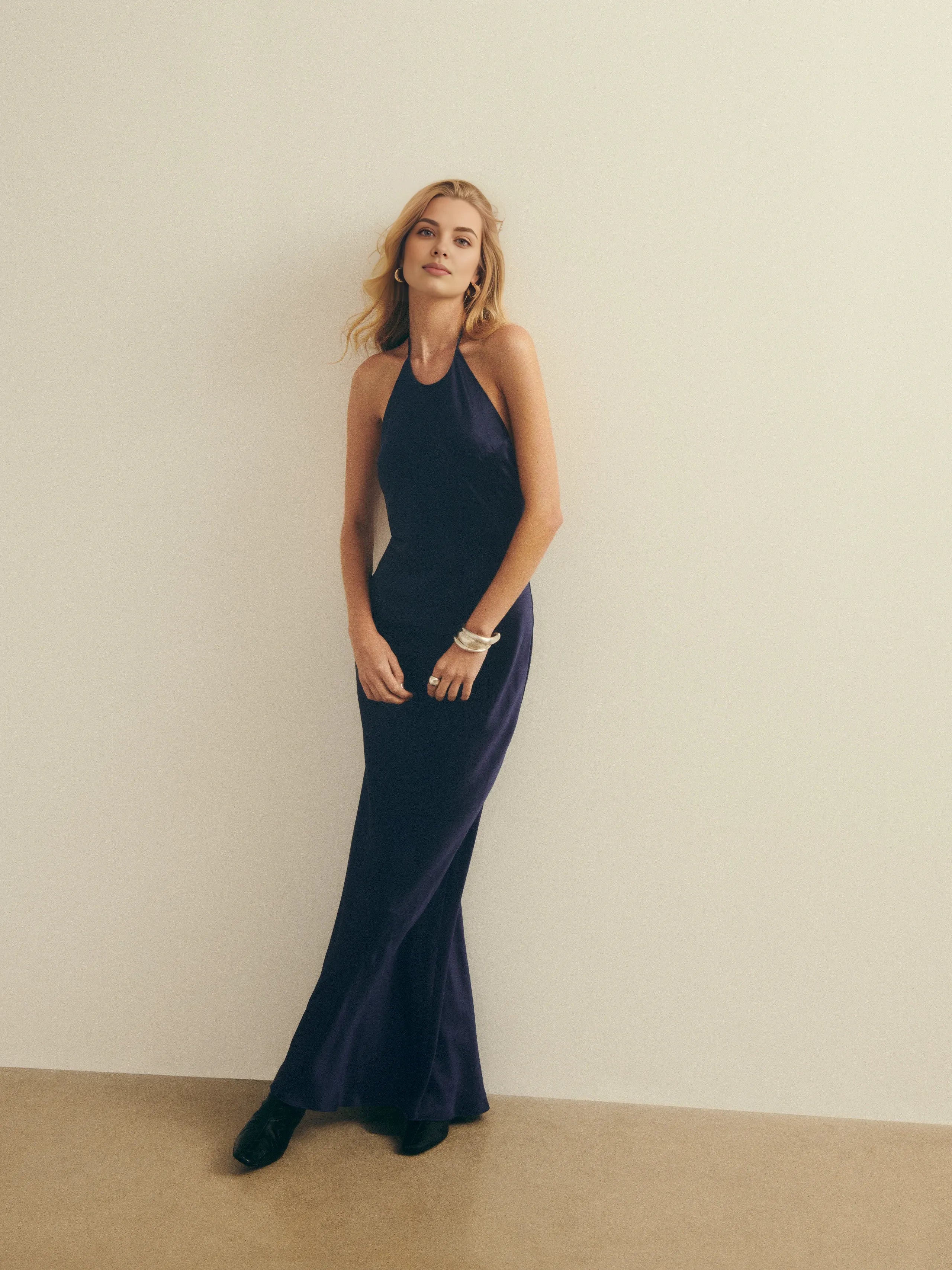 Dress Simple Round Neck Sleeveless Mermaid Prom Dress Maxi Dress Backless Spaghetti Straps Evening Dress