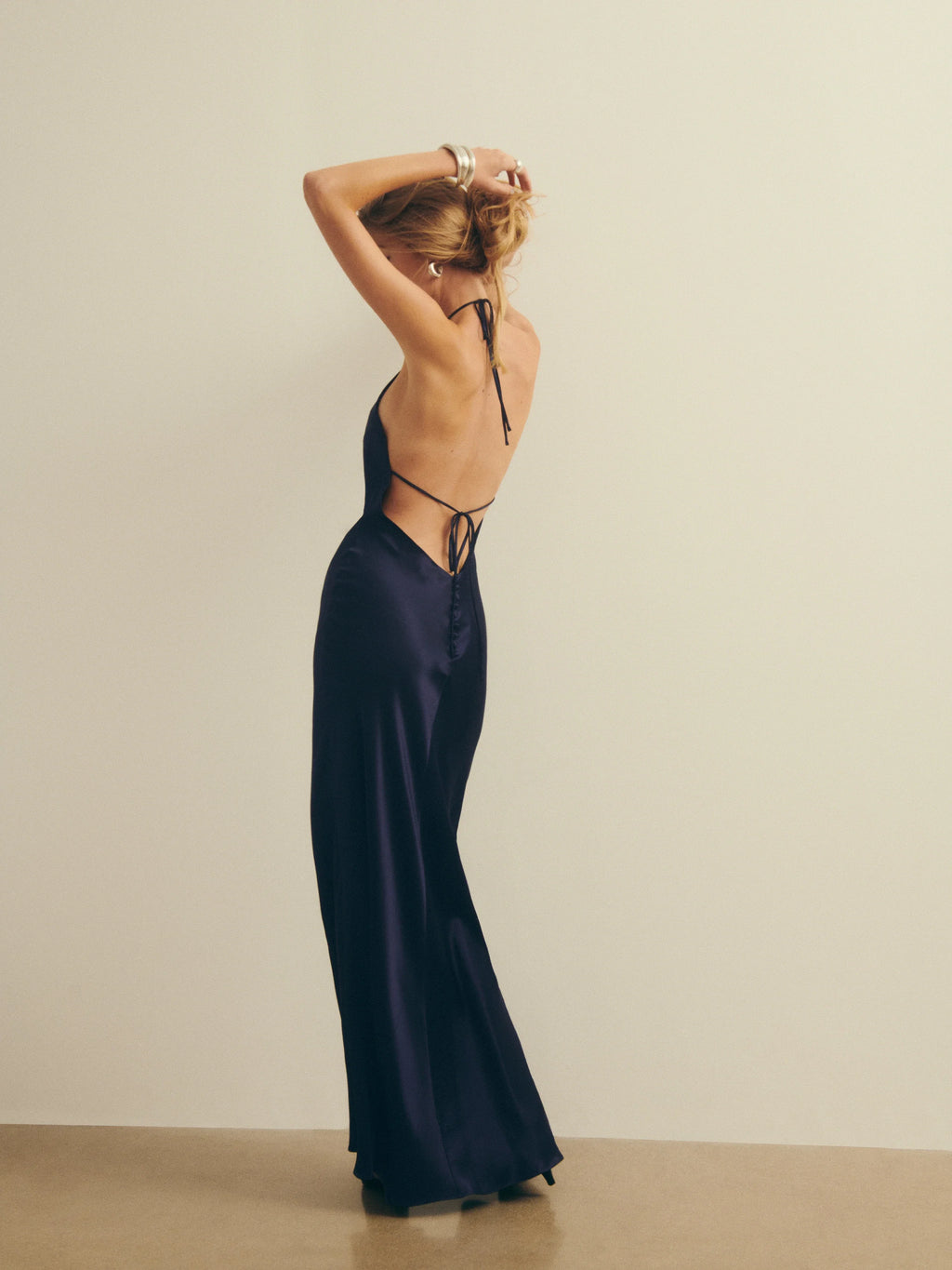 Dress Simple Round Neck Sleeveless Mermaid Prom Dress Maxi Dress Backless Spaghetti Straps Evening Dress