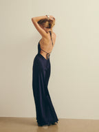 Dress Simple Round Neck Sleeveless Mermaid Prom Dress Maxi Dress Backless Spaghetti Straps Evening Dress