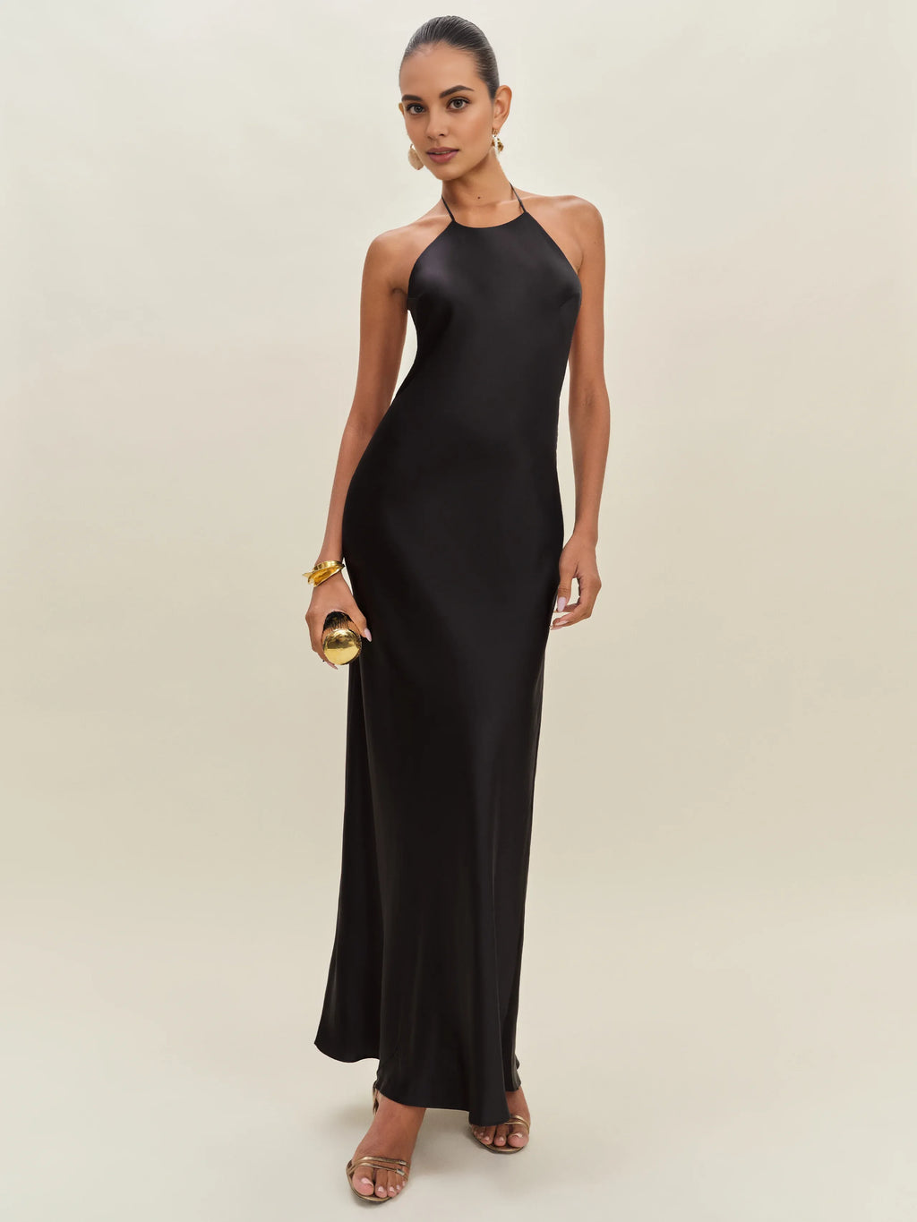 Dress Simple Solid Color Scoop Neck Sleeveless Mermaid Prom Dress Maxi Dress Backless Up Evening Dress
