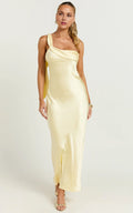 Dress Simple Strapless One shoulder Slip Midi Dress Solid Color Sleeveless Backless Sage Party Evening Dress