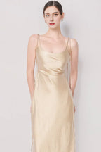 Dress Spaghetti Strap Floor Length Maxi Dress Sleeveless Elegant Round Neck Backless Prom Dress