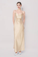 Dress Spaghetti Strap Floor Length Maxi Dress Sleeveless Elegant Round Neck Backless Prom Dress