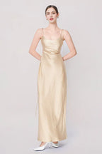 Dress Spaghetti Strap Floor Length Maxi Dress Sleeveless Elegant Round Neck Backless Prom Dress