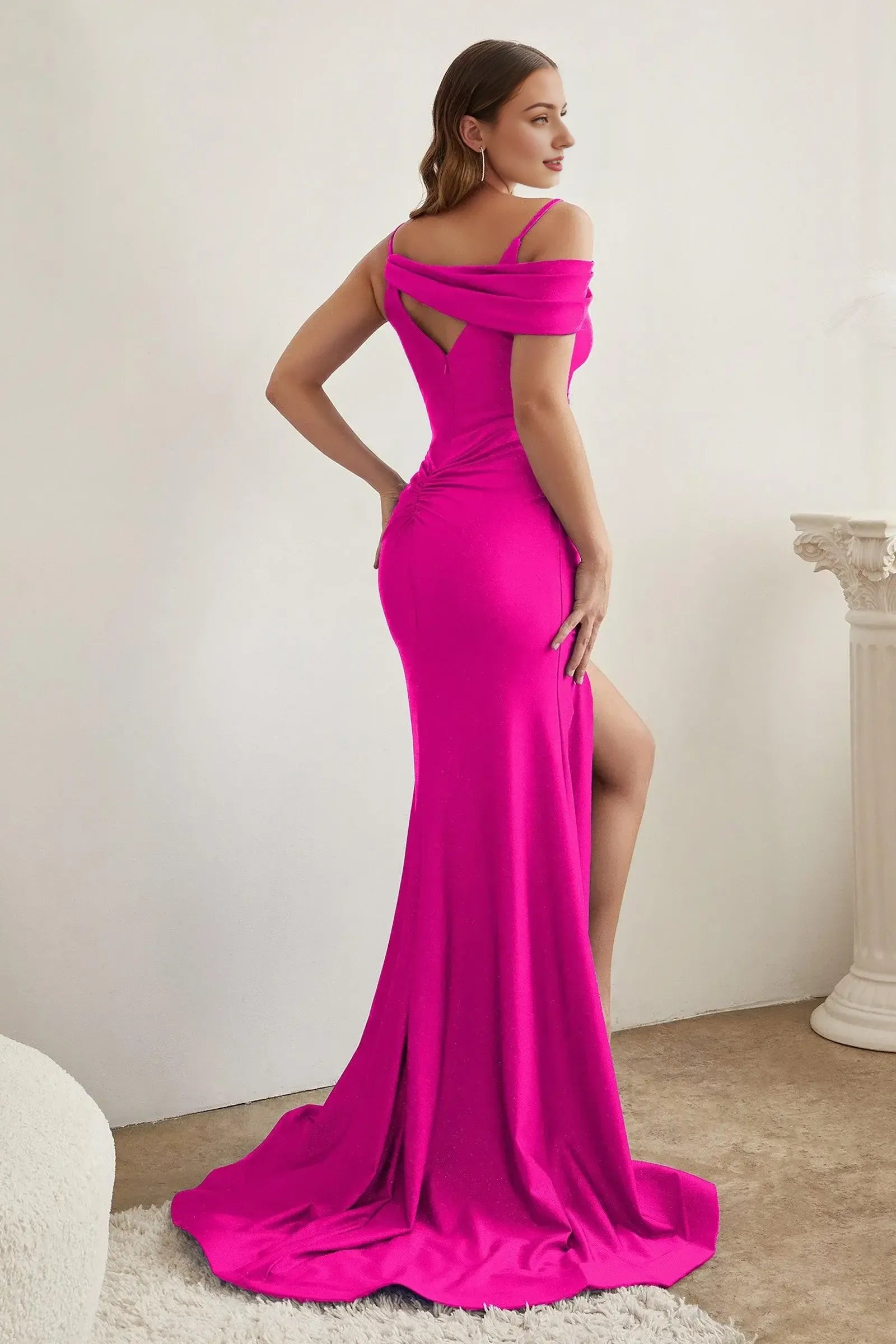 Dress Spaghetti Straps Luxury Sleeveless Formal Dress Mermaid Full Length Backless Prom Dress With Slit