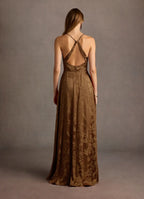 Dress Spaghetti Straps Sleeveless Romantic Flower Printed Evening Dress Floor Length Backless Prom Dress