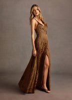 Dress Spaghetti Straps Sleeveless Romantic Flower Printed Evening Dress Floor Length Backless Prom Dress