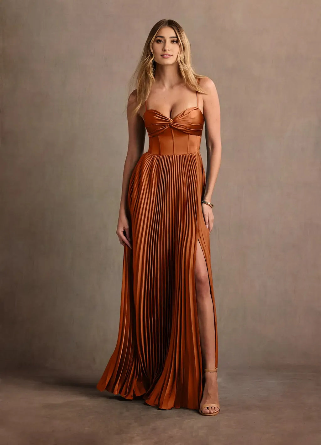 Dress Spaghetti Straps Sweetheart Elegant Maxi Dress Prom Dress Backless Ruched A-Line Evening Dress With Slit