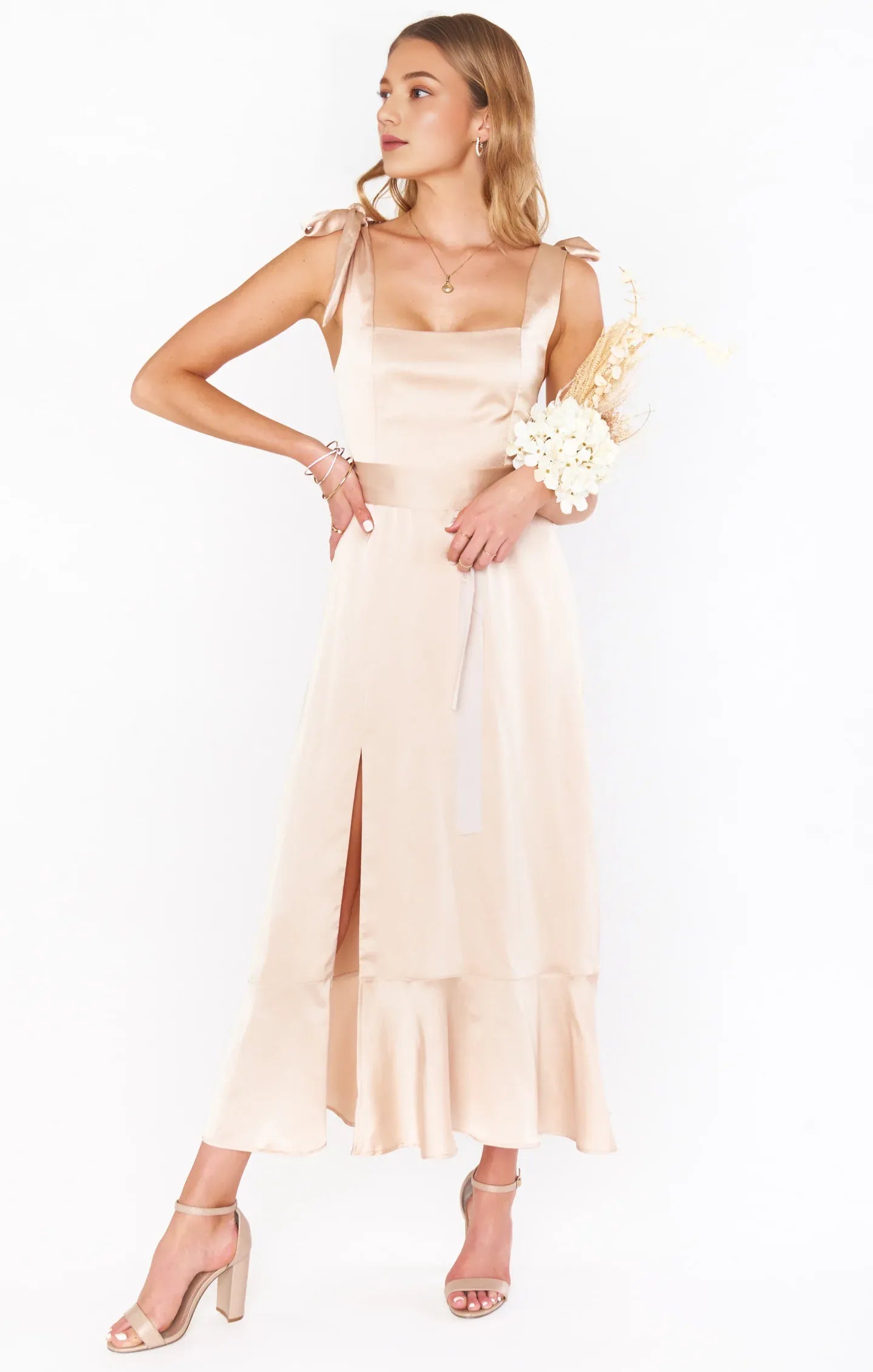 Dress Square Neck Champagne Sleeveless Maxi Dress Column Solid Color Backless Fashion Prom Dress