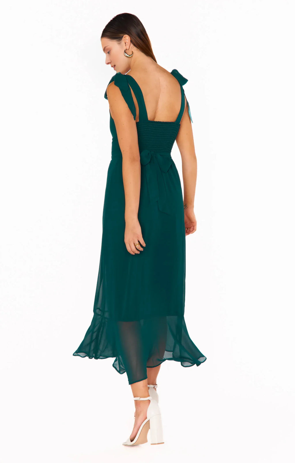 Dress Square Neck Emerald Sleeveless Maxi Dress Column Solid Color Backless Fashion Prom Dress