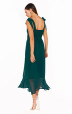 Dress Square Neck Emerald Sleeveless Maxi Dress Column Solid Color Backless Fashion Prom Dress
