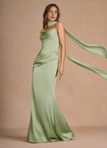 Dress Strapless Elegant Sleeveless Mermaid Maxi Dress Prom Dress Simple Backless Back Evening Dress