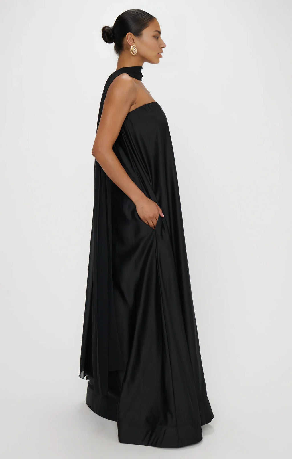 Black Dress Strapless Off the Shoulder Sleeveless Maxi Dress A-Line Solid Color Backless Fashion Prom Dress