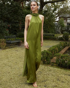 Dress Stunning Straight Tube Cold Shoulder Evening Dress Sleeveless Low Open Back Solid Color Scarf Prom Dress