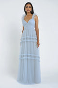 Dress Elegant Sweetheart Sleeveless Evening Dress Bridesmaid Dress Ruffled Straps A-Line Floor-Length Back Zip Prom Dress
