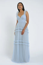 Dress Elegant Sweetheart Sleeveless Evening Dress Bridesmaid Dress Ruffled Straps A-Line Floor-Length Back Zip Prom Dress