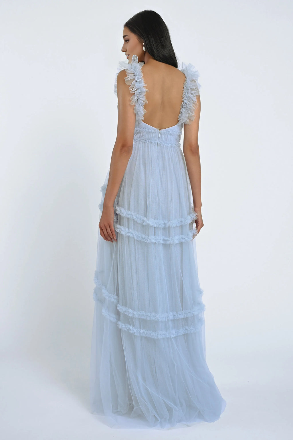 Dress Elegant Sweetheart Sleeveless Evening Dress Bridesmaid Dress Ruffled Straps A-Line Floor-Length Back Zip Prom Dress