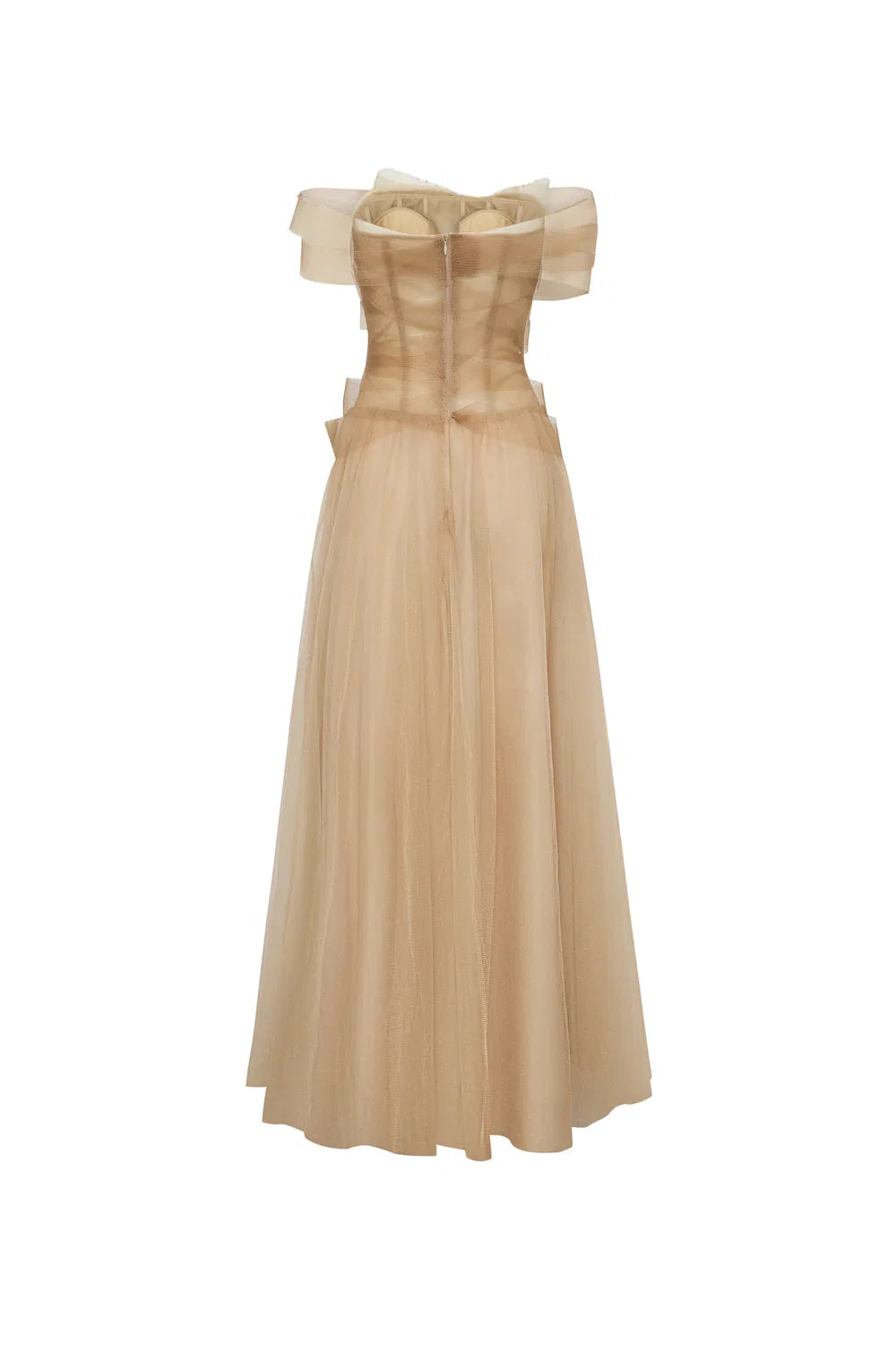 Dress Vintage A-line Corset Waist Midi Dress Off the Shoulder Pleated Bow knot Evening Dress