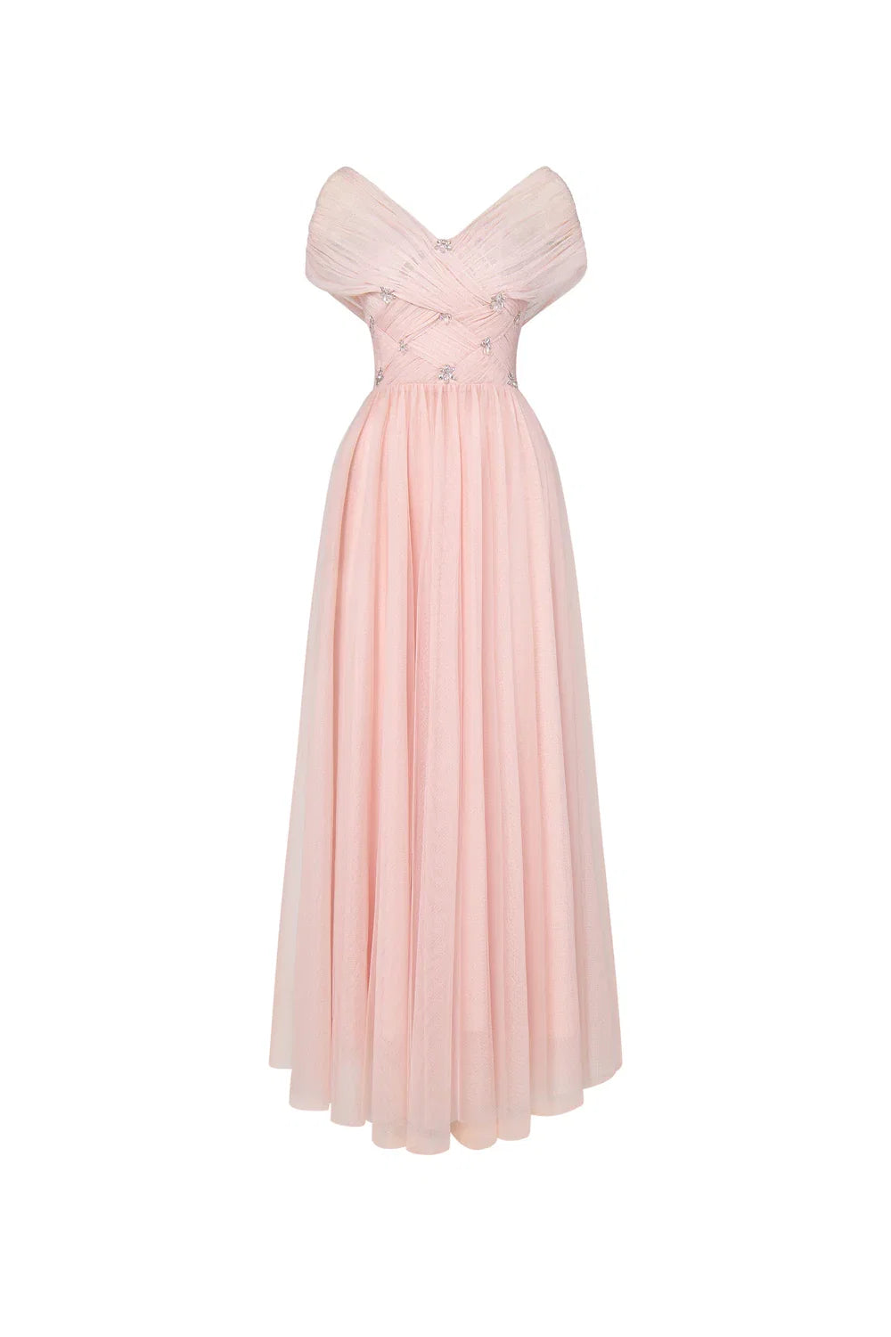 Dress Vintage A-line V-Neck Midi Dress Off the Shoulder Pleated Zipper Up Cap Sleeve Evening Dress