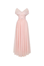 Dress Vintage A-line V-Neck Midi Dress Off the Shoulder Pleated Zipper Up Cap Sleeve Evening Dress