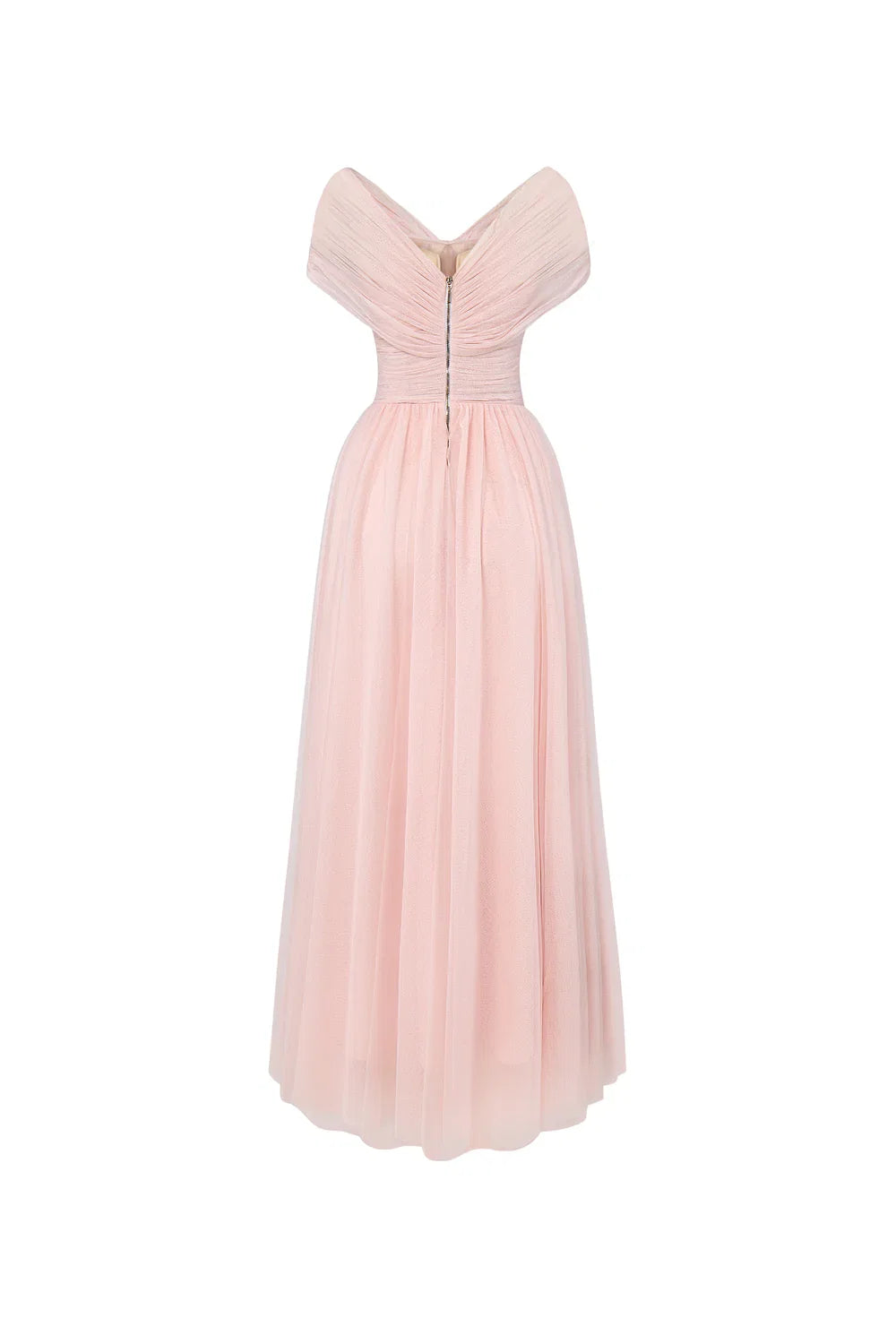 Dress Vintage A-line V-Neck Midi Dress Off the Shoulder Pleated Zipper Up Cap Sleeve Evening Dress
