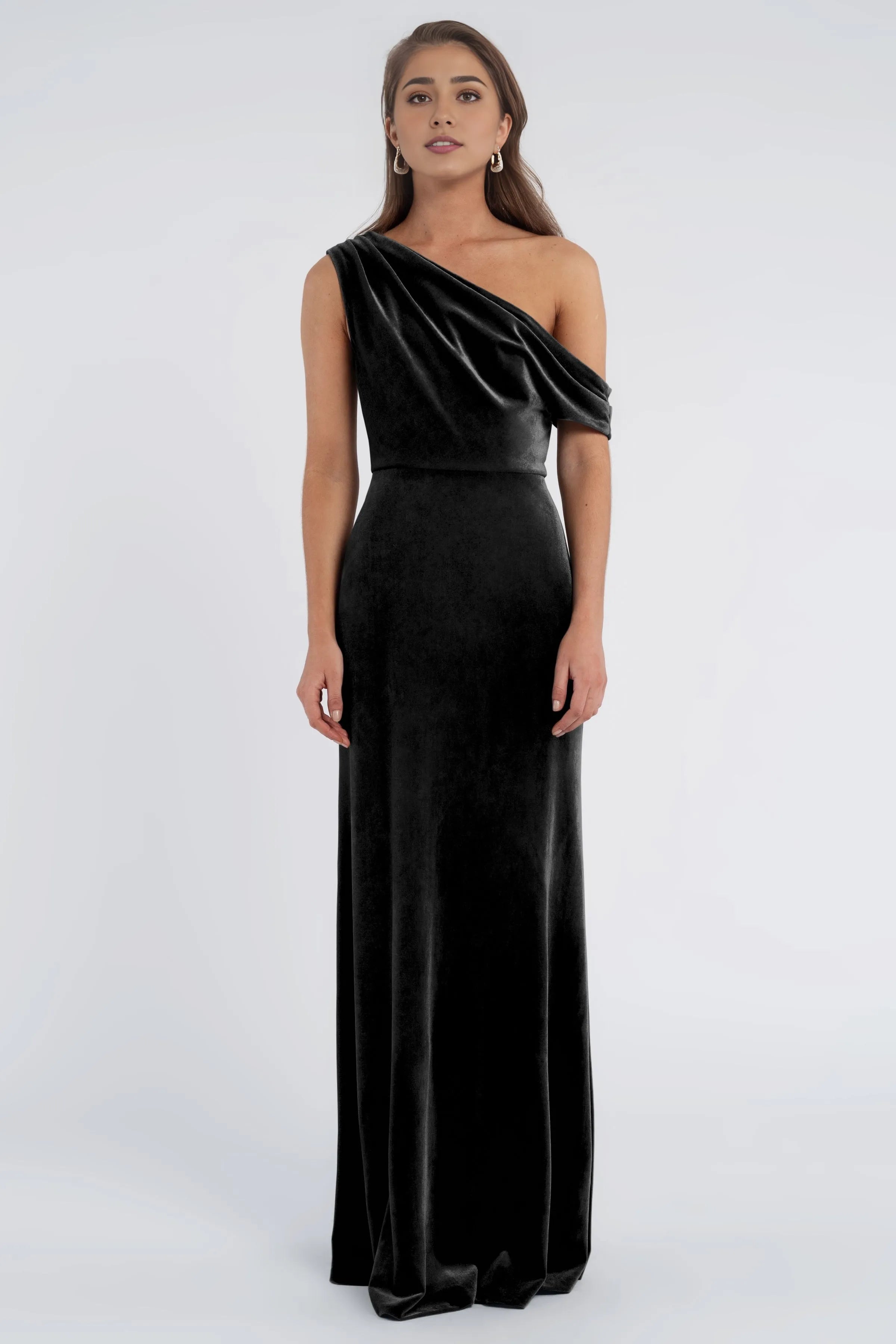 Dress Vintage Asymmetrical Off The Shoulder Neck Evening Dress Bridesmaid Dress Floor-Length A-Line Low Open Back Prom Dress