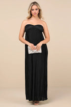 Black Dress Vintage Sweetheart Strapless Maxi Dress Evening Dress A-Line Sleeveless Prom Dress