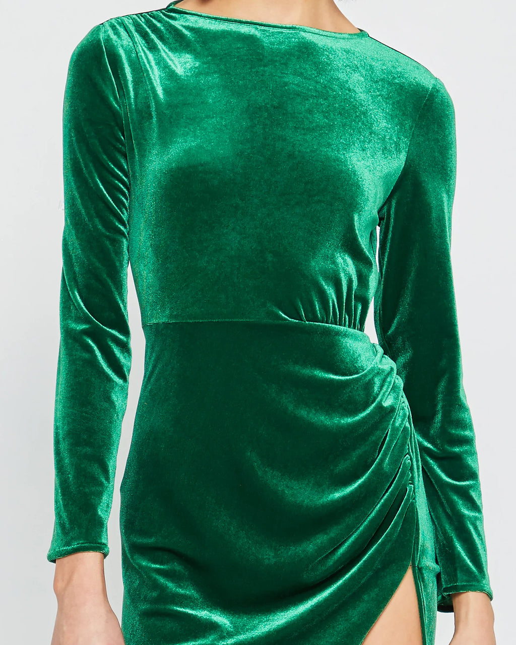 Dress Vintage Column Ankle-Length Long Sleeve Party Dresses Boat Neck Pleated Open Back Evening Dress