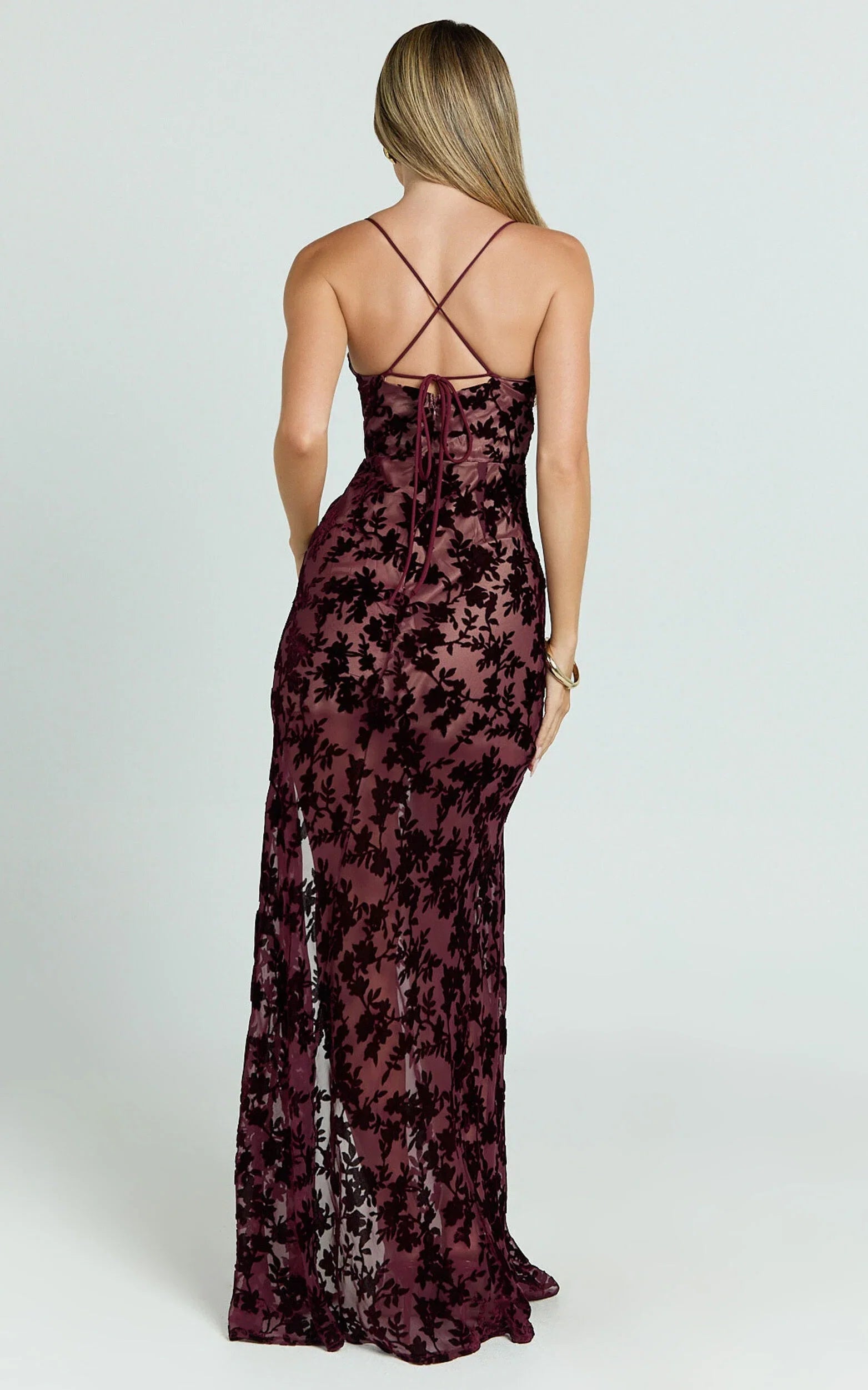 Black Dress Vintage Corset Front Burnout Maxi Dress Sheath Sleeveless Backless Spaghetti Straps Evening Dress