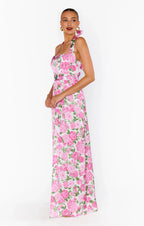 Dress Vintage Flower Printed Halter Neck Sleeveless Maxi Dress A-Line Backless Prom Dress