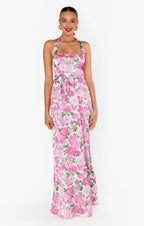 Dress Vintage Flower Printed Halter Neck Sleeveless Maxi Dress A-Line Backless Prom Dress