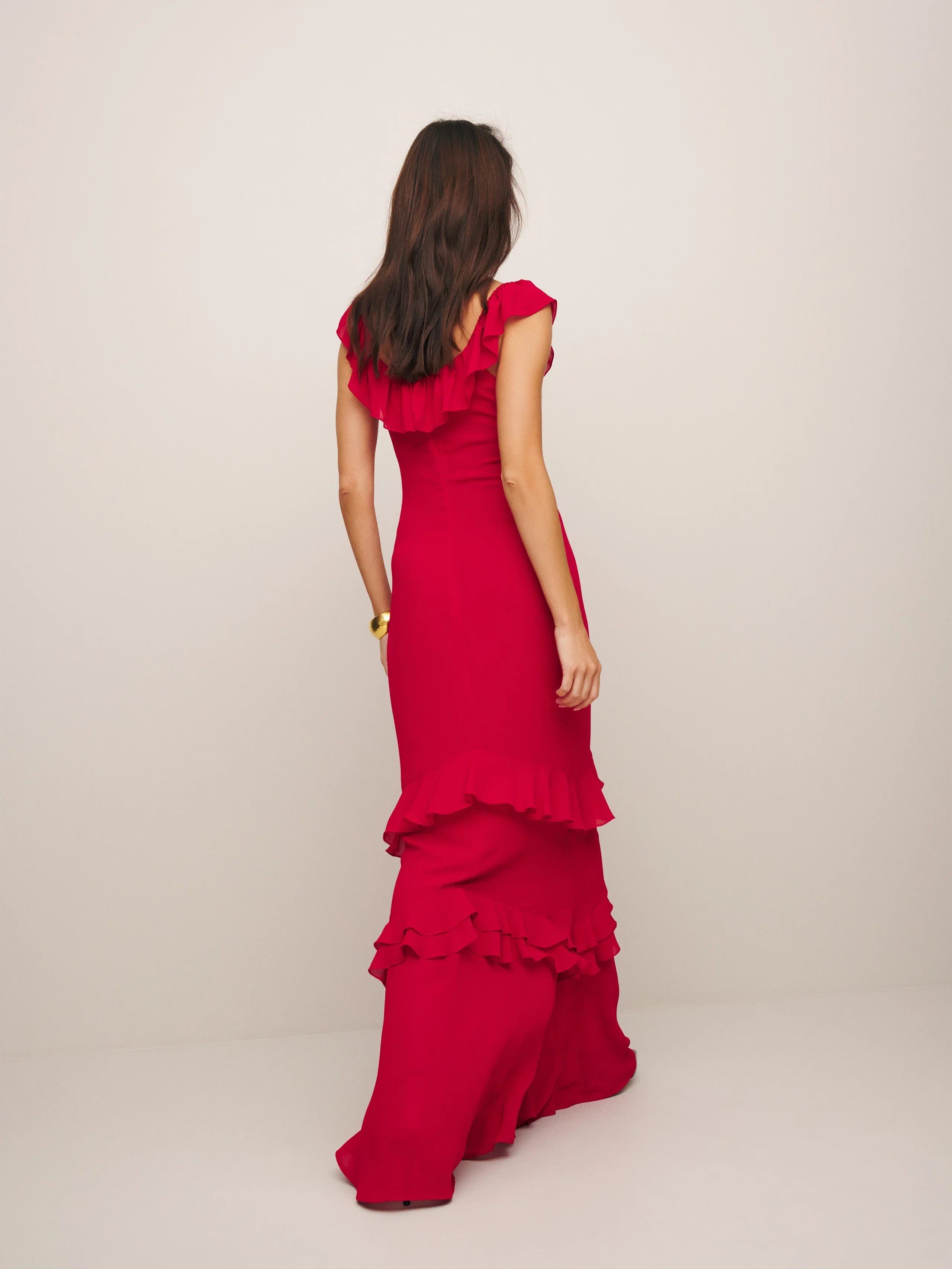 Dress Vintage Round Neck Cap Sleeve Mermaid Prom Dress Maxi Dress Sheath Backless Solid Color Evening Dress