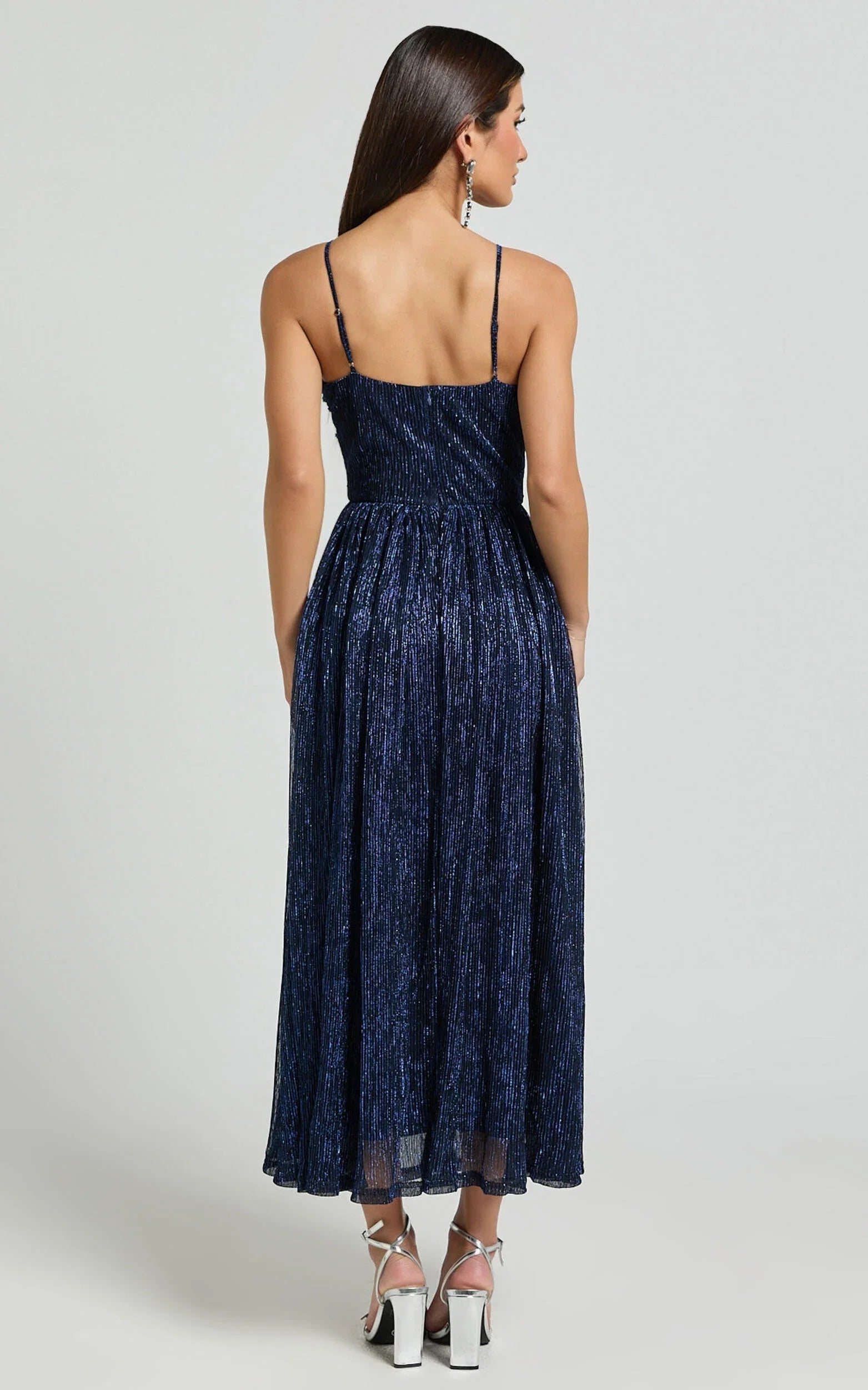 Navy Dress Vintage Ruched Bodice Cocktail Dresses A-line Solid Color Spaghetti Straps Prom Dress