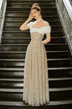Dress A-line Asymmetric Neck Floor Length Maxi Dress Sleeveless Elegant Sparkle & Shine Backless Prom Dress