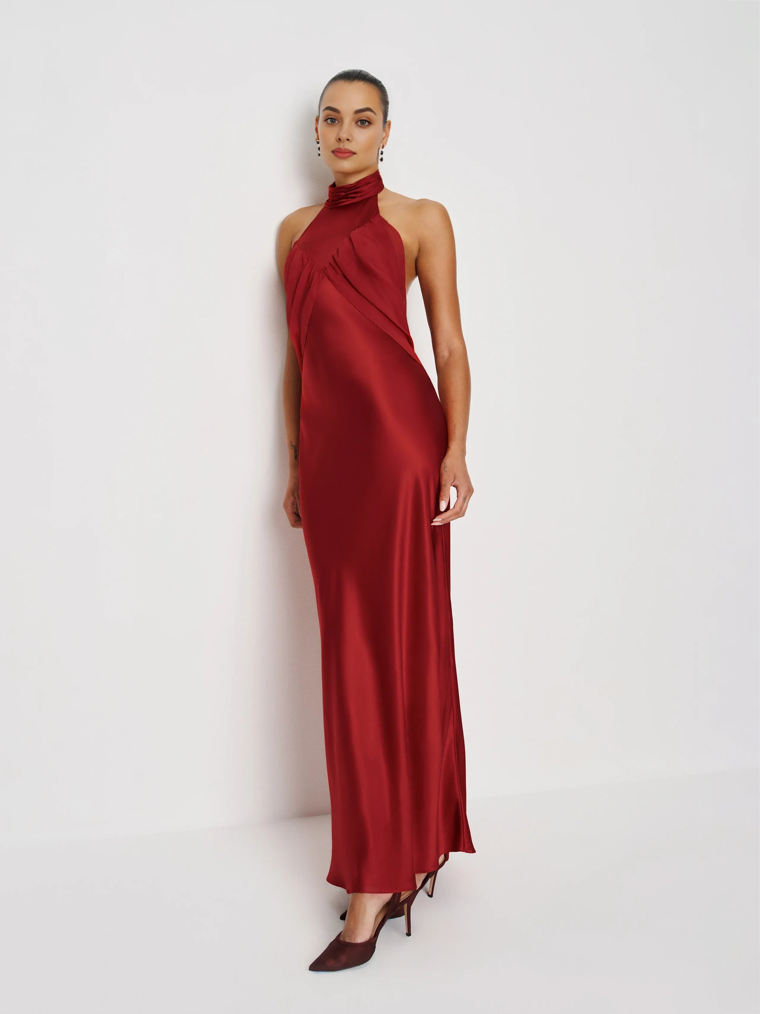 Yellow Dress Elegant High Neck Sleeveless Mermaid Prom Dress Backless Maxi Dress Backless Evening Dress