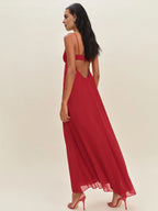 Dress Vintage Spaghetti Straps Sleeveless Mermaid Prom Dress Maxi Dress Backless A-Line Evening Dress