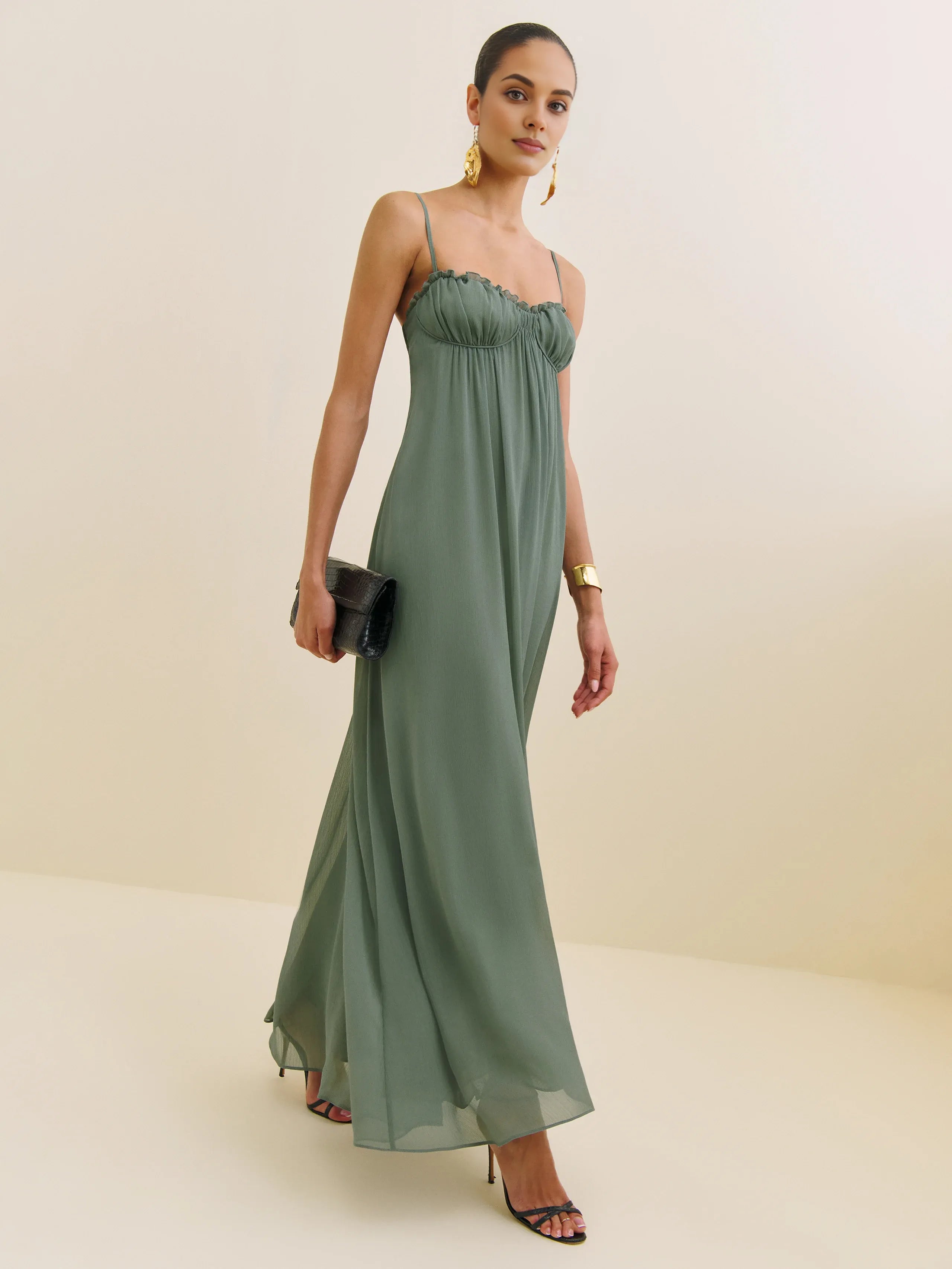 Dress Vintage Spaghetti Straps Sleeveless Mermaid Prom Dress Maxi Dress Backless A-Line Evening Dress