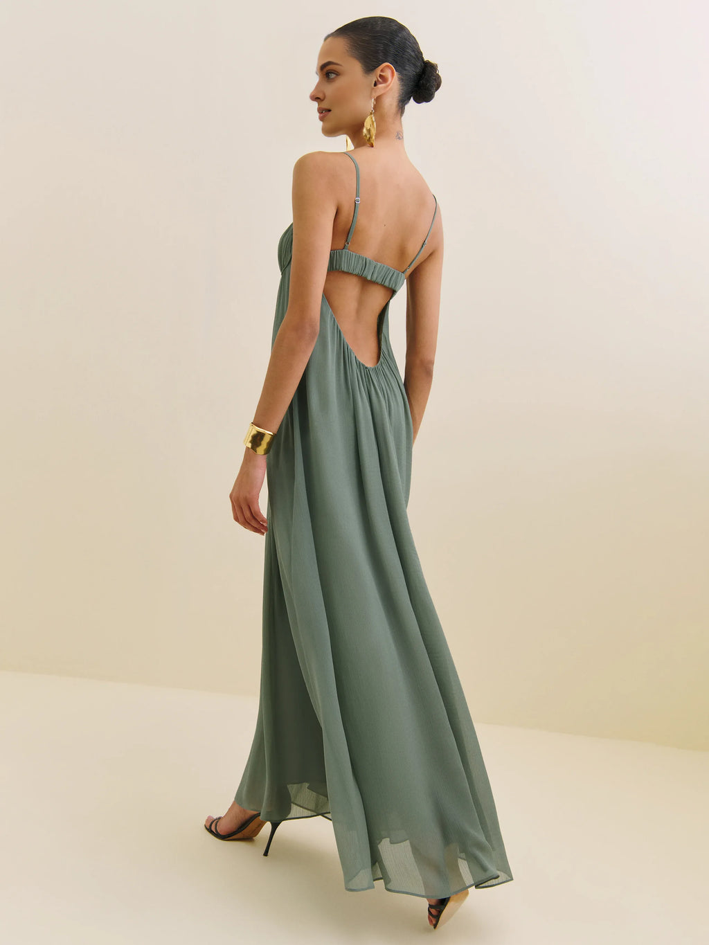 Dress Vintage Spaghetti Straps Sleeveless Mermaid Prom Dress Maxi Dress Backless A-Line Evening Dress