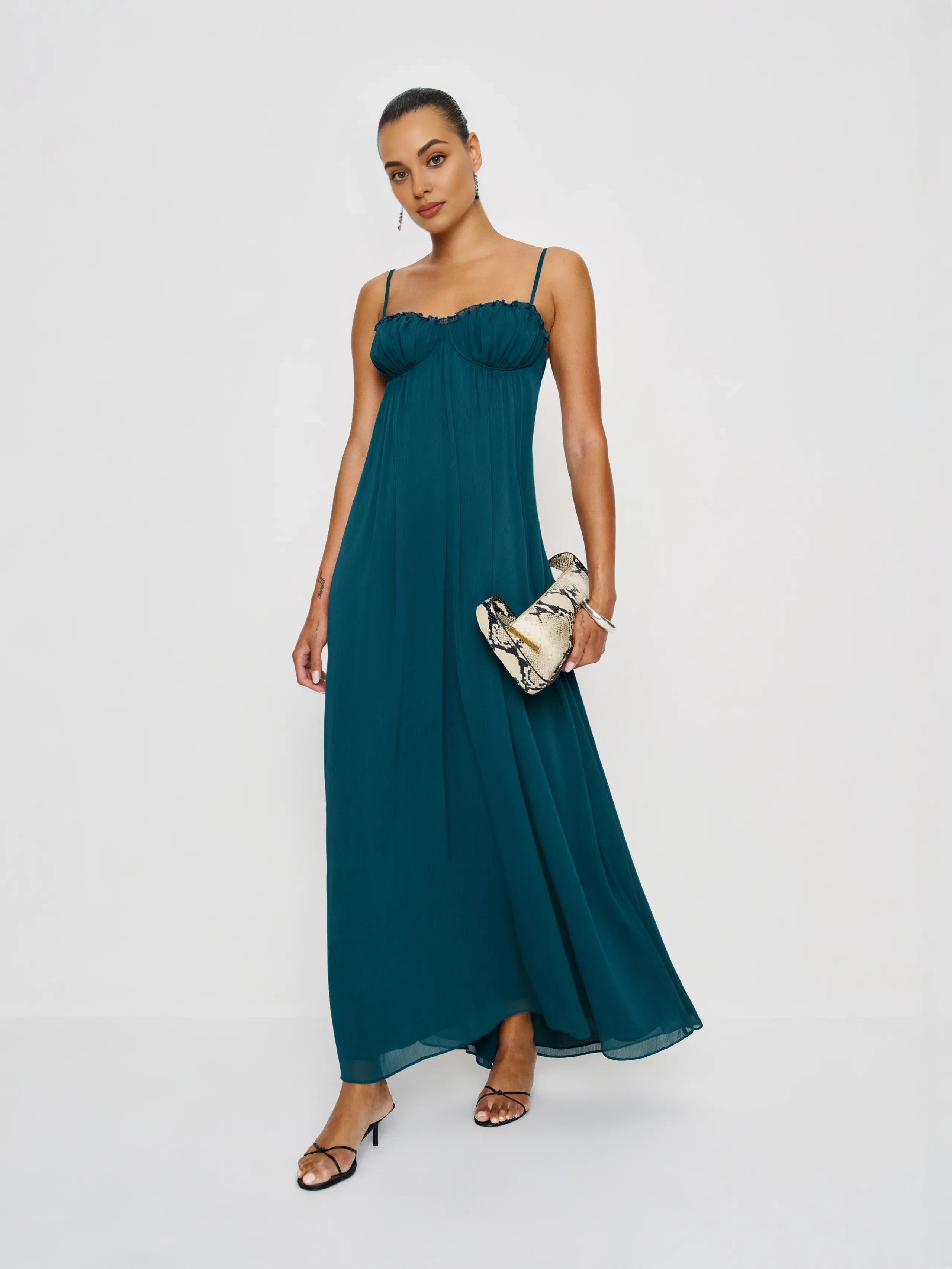 Dress Vintage Spaghetti Straps Sleeveless Mermaid Prom Dress Maxi Dress Backless A-Line Evening Dress