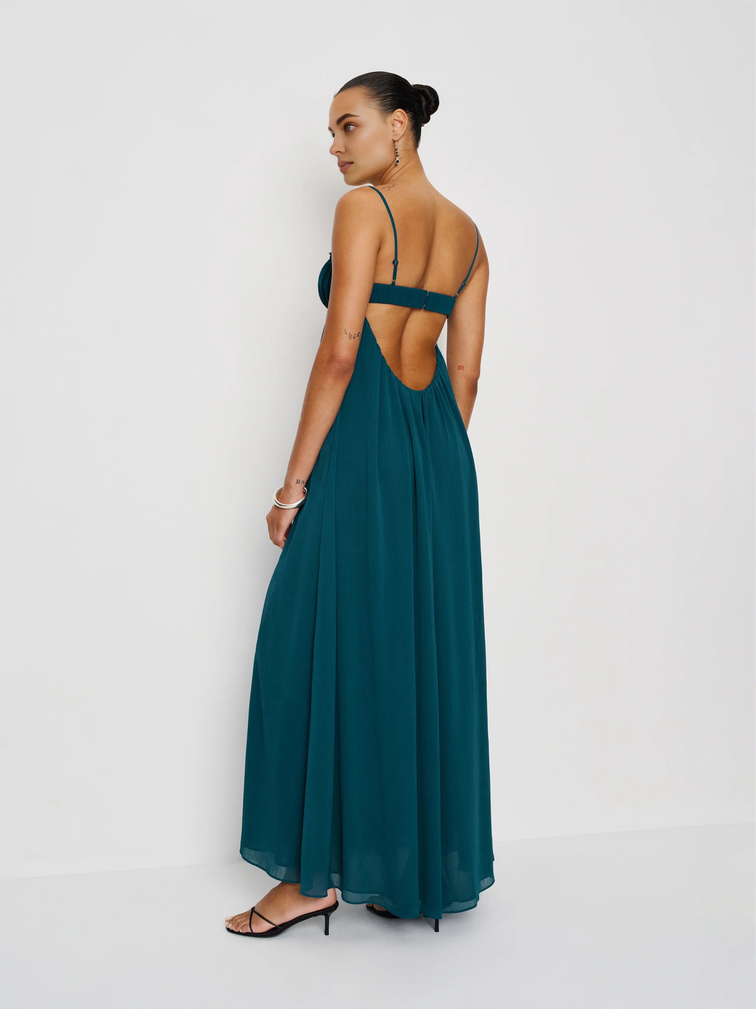 Dress Vintage Spaghetti Straps Sleeveless Mermaid Prom Dress Maxi Dress Backless A-Line Evening Dress