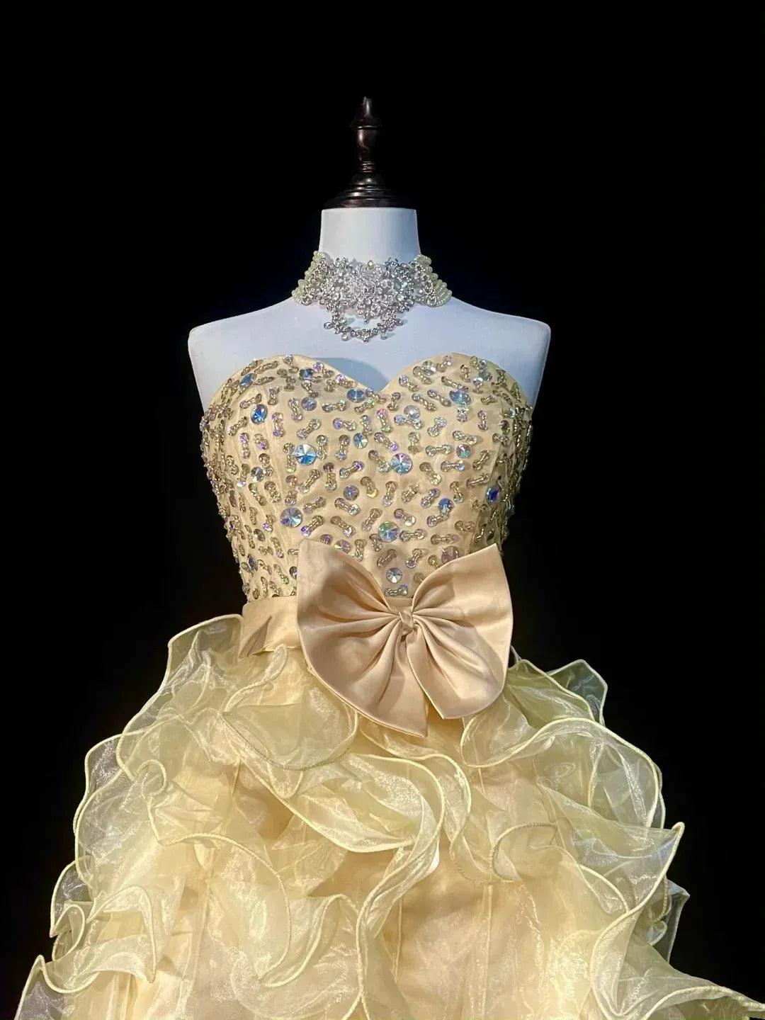 Whimsical High-Low Strapless Sweetheart Sleeveless Lace-Up Back Party Gown