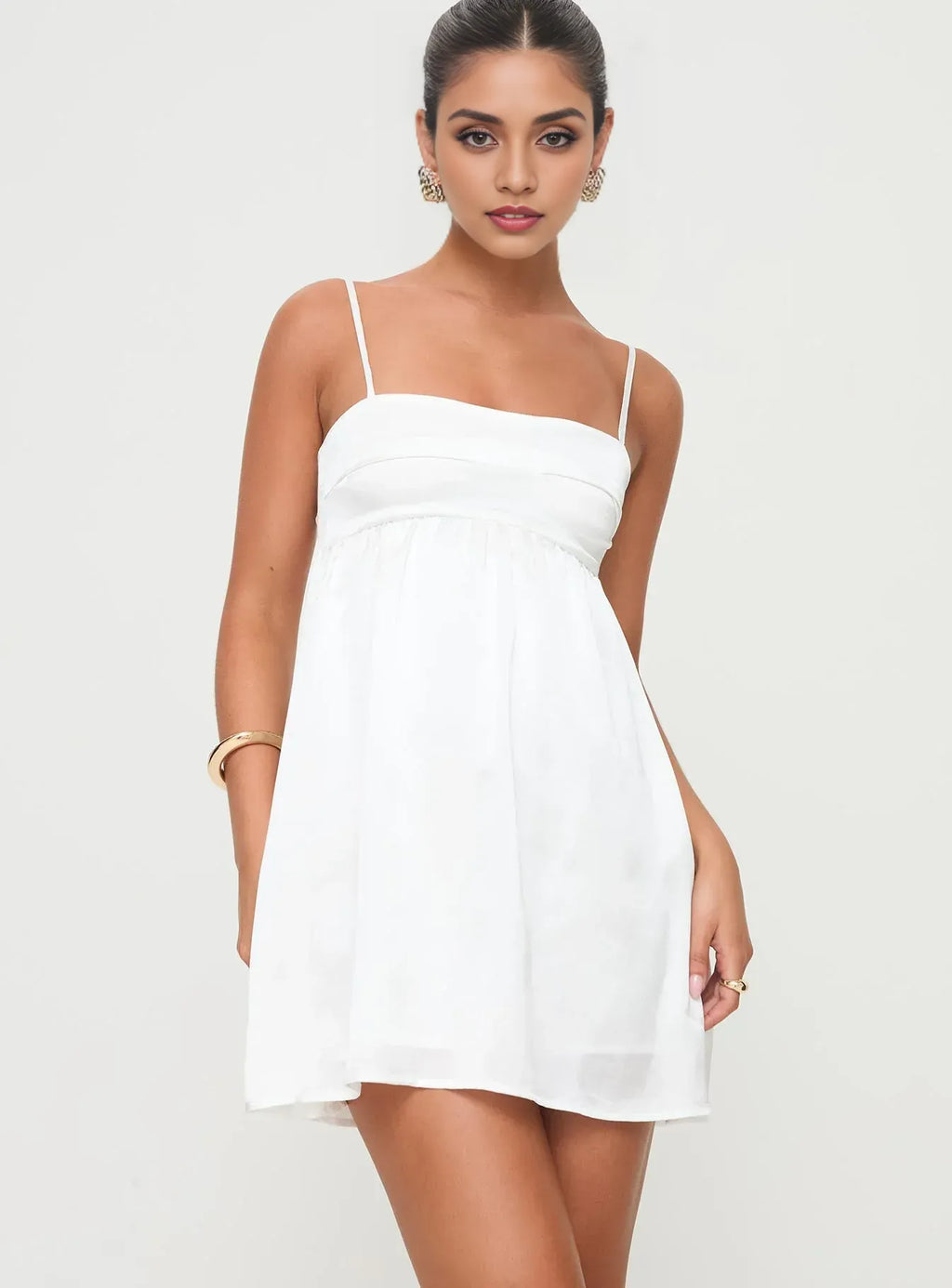 Black White Spaghetti Strap Babydoll Short-Mini Petite Size Homecoming Dresses