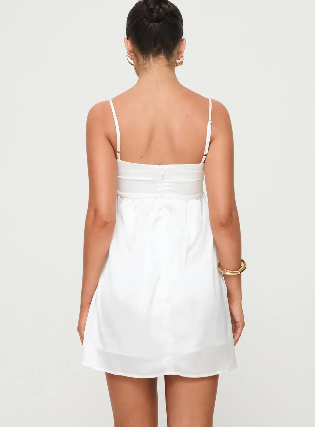 Black White Spaghetti Strap Babydoll Short-Mini Petite Size Homecoming Dresses