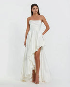 Fashion A-Line/Princess Strapless Sleeveless Zipper Up Sweep/Brush Train Wedding Dress