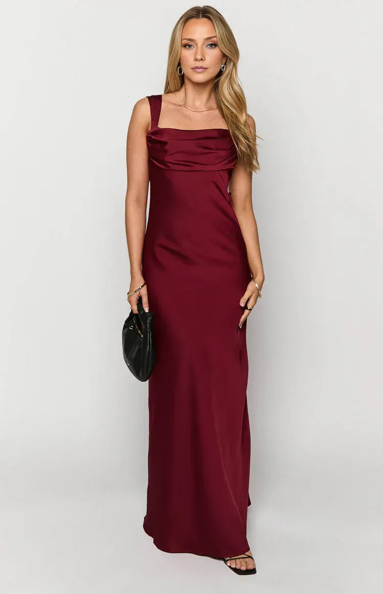 Wide Straps Sleeveless Square Neck Long Prom Party Homecoming Dresses Backless Pleats Hot Sale Long Evening Dresses