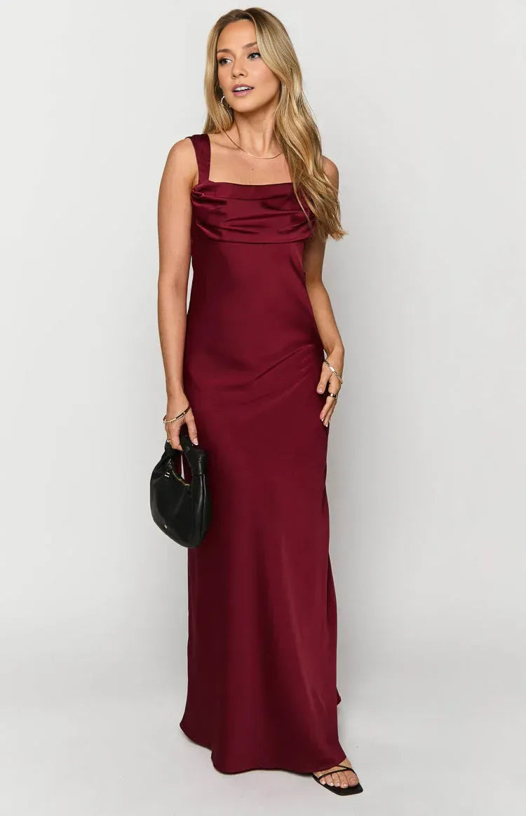 Wide Straps Sleeveless Square Neck Long Prom Party Homecoming Dresses Backless Pleats Hot Sale Long Evening Dresses
