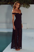 Wonderful Sheath/Column Off The Shoulder Sleeveless Backless Floor-Length Prom Dress