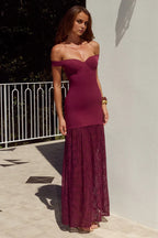 Wonderful Sheath/Column Off The Shoulder Sleeveless Backless Floor-Length Prom Dress