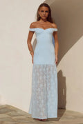 Wonderful Sheath/Column Off The Shoulder Sleeveless Backless Floor-Length Prom Dress