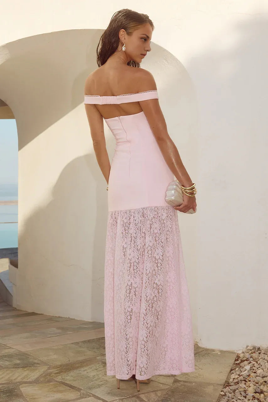 Wonderful Sheath/Column Off The Shoulder Sleeveless Backless Floor-Length Prom Dress